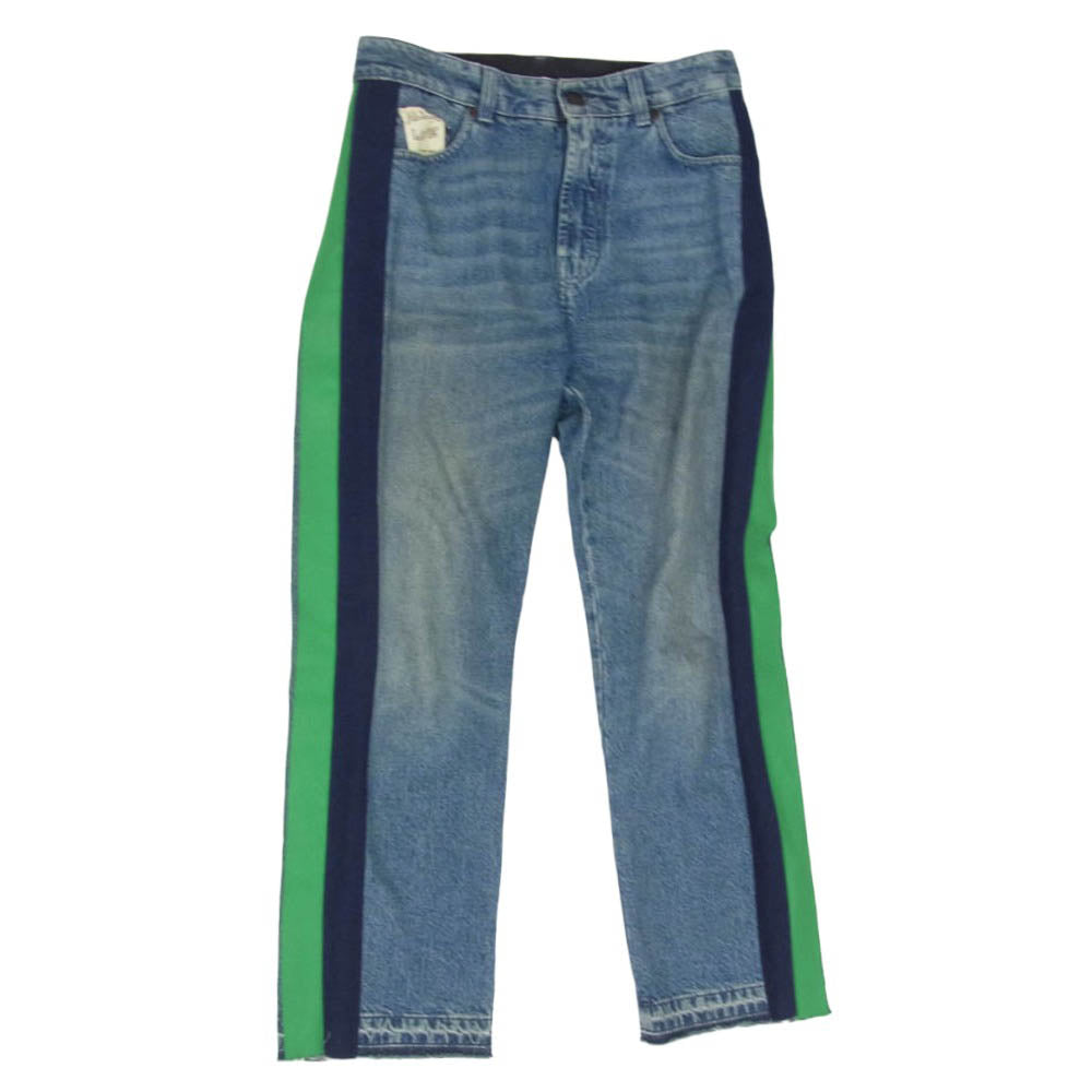 Stella McCartney ステラマッカートニー ALL IS LOVE 素材切替 サイドライン ジップフライ カットオフ デニムパンツ ジーンズ インディゴブルー系 29【中古】