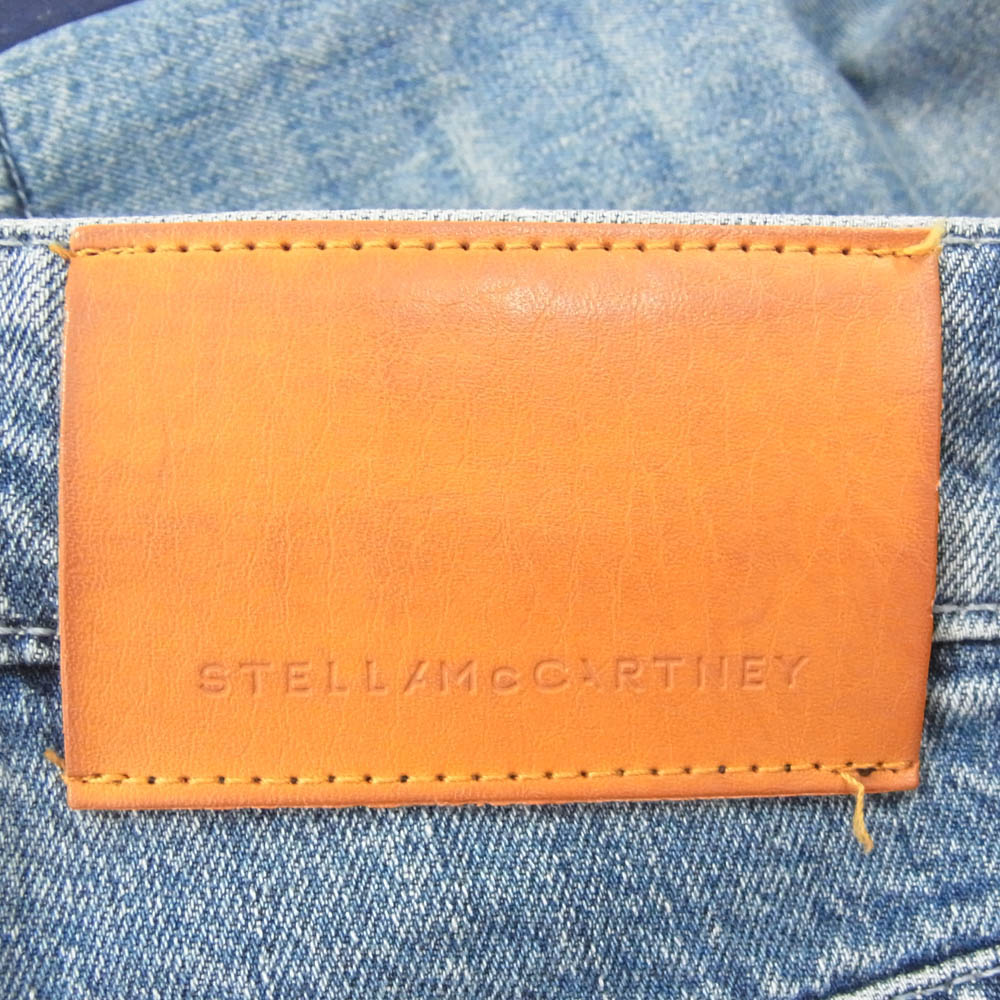 Stella McCartney ステラマッカートニー ALL IS LOVE 素材切替 サイドライン ジップフライ カットオフ デニムパンツ ジーンズ インディゴブルー系 29【中古】