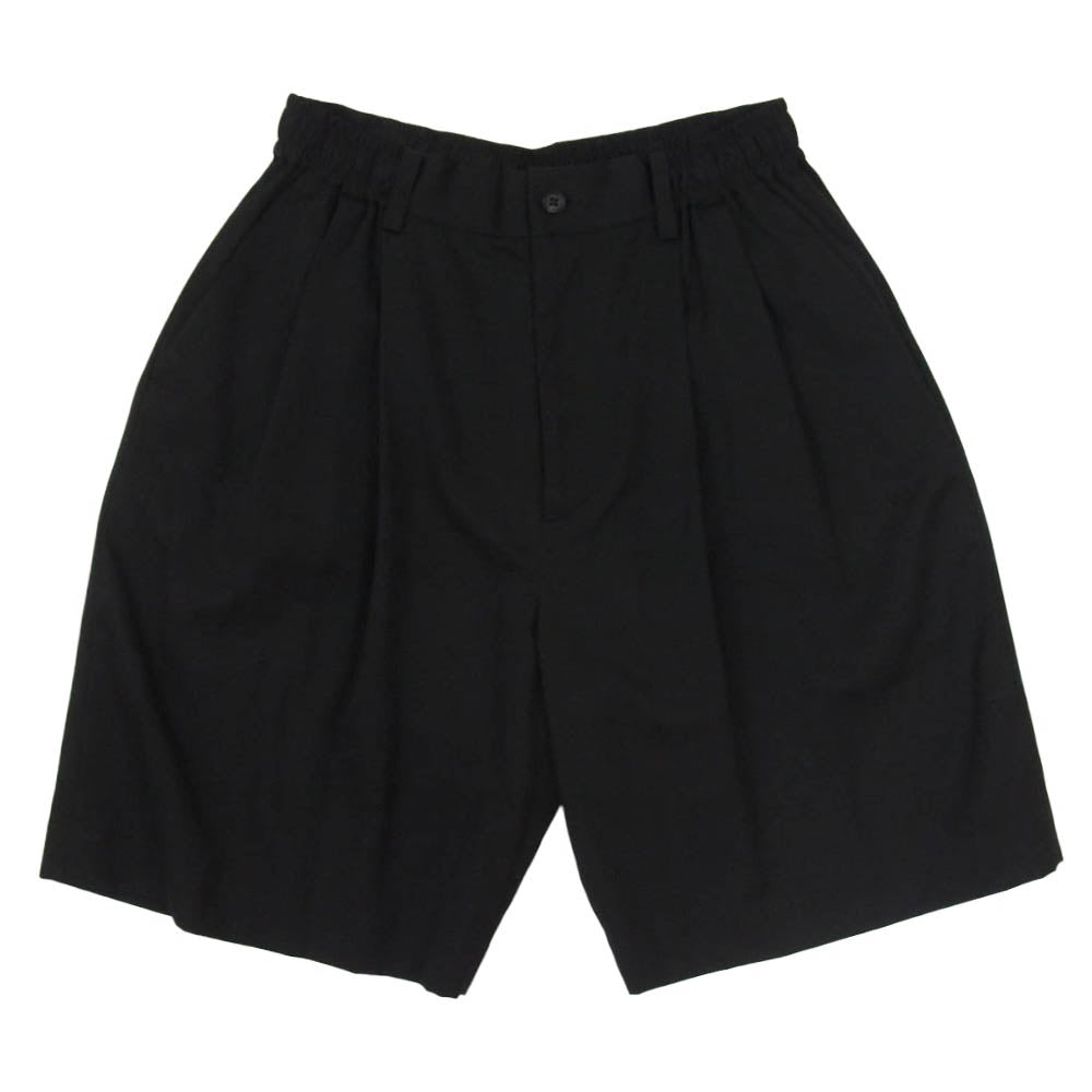 ssstein シュタイン 23SS ST.507 WIDE EASY SHORT TROUSERS ワイド イージー ショート トラウザース ウエストゴム ウール ショーツ ハーフパンツ ブラック系 S【中古】