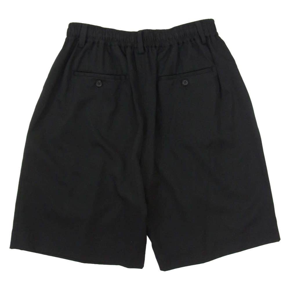 ssstein シュタイン 23SS ST.507 WIDE EASY SHORT TROUSERS ワイド イージー ショート トラウザース ウエストゴム ウール ショーツ ハーフパンツ ブラック系 S【中古】