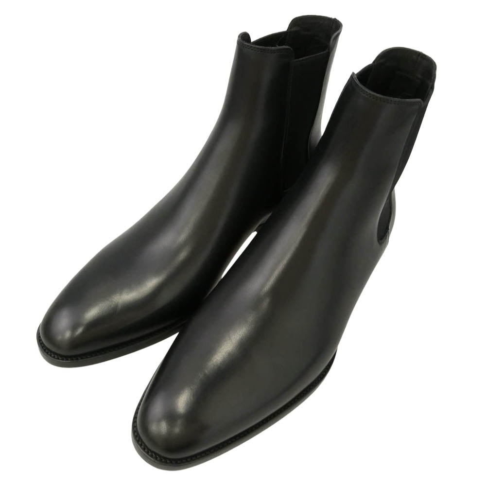 SAINT LAURENT サンローラン 592438 クラシック ワイアット サイドゴア レザー チェルシー ブーツ ブラック系 41.5【極上美品】【中古】