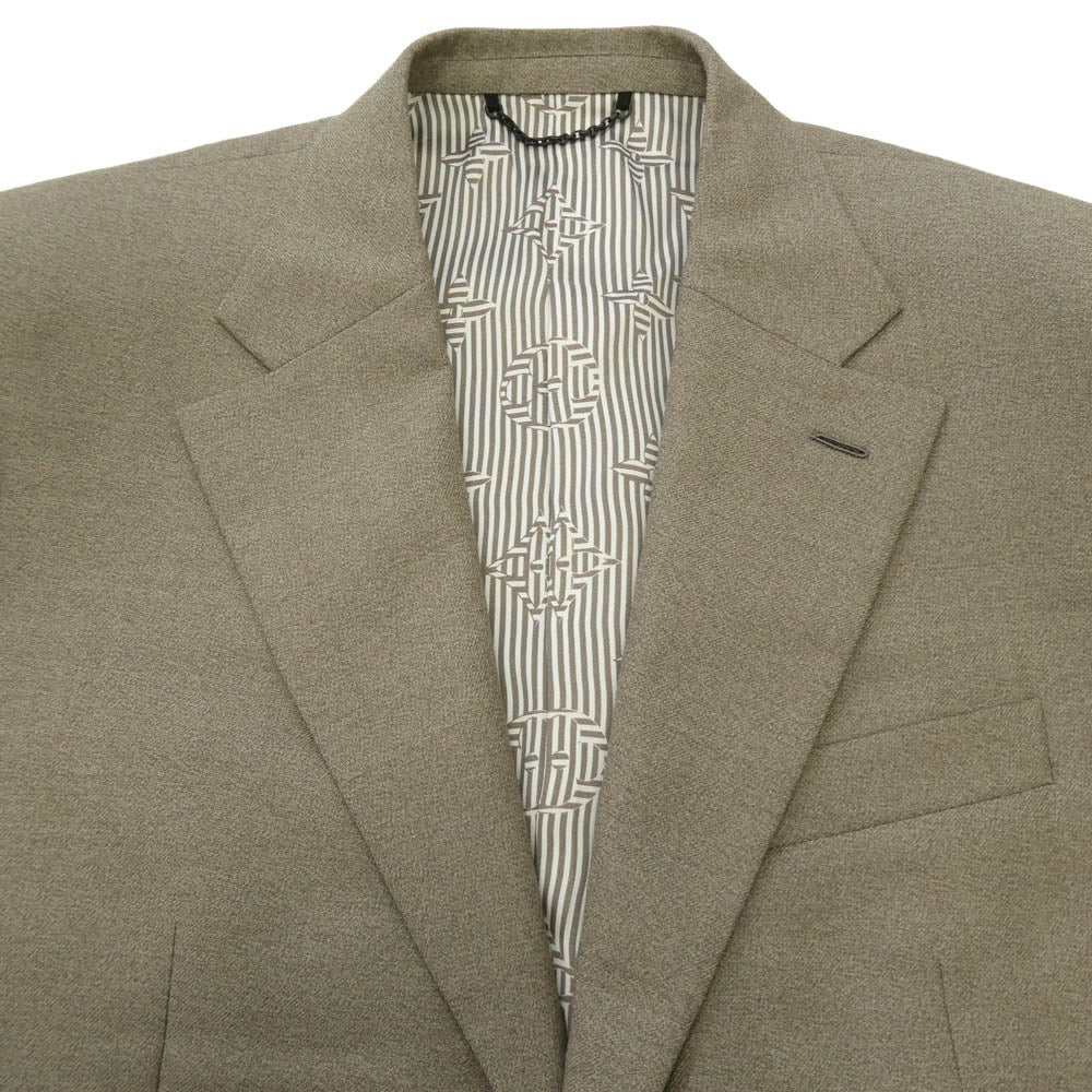 LOUIS VUITTON ルイ・ヴィトン 23SS RM2319 RH9 HOJ01E 2B モノグラム 袖ロゴ ウール テーラードジャケット ライトブラウン系 50【美品】【中古】