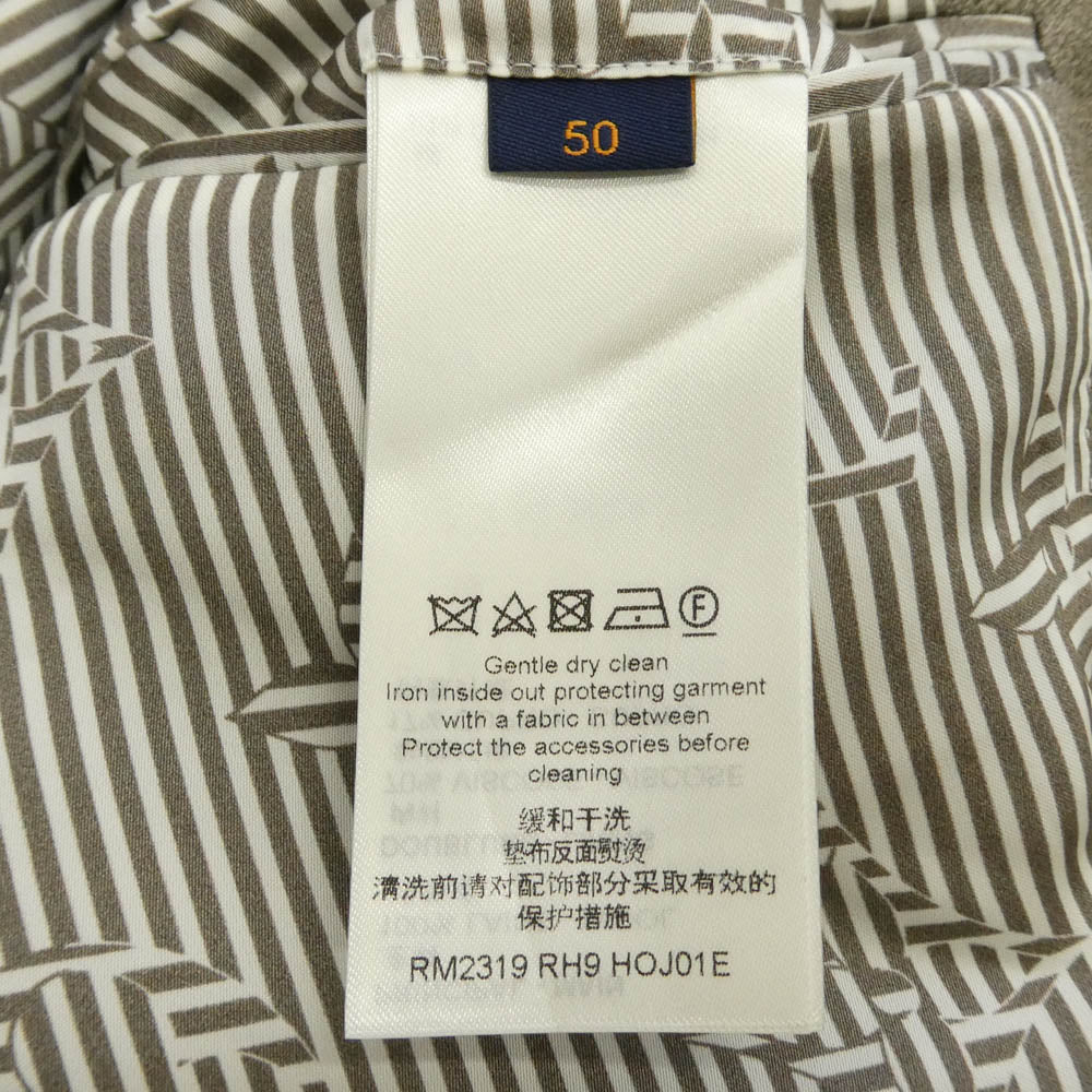 LOUIS VUITTON ルイ・ヴィトン 23SS RM2319 RH9 HOJ01E 2B モノグラム 袖ロゴ ウール テーラードジャケット ライトブラウン系 50【美品】【中古】