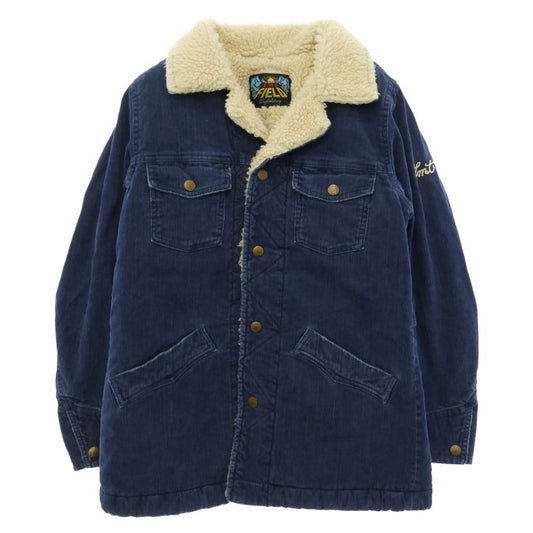 TMT ティーエムティー 13AW TJK-F1312 コーデュロイ ボア ランチコート ジャケット ネイビー系 S【中古】