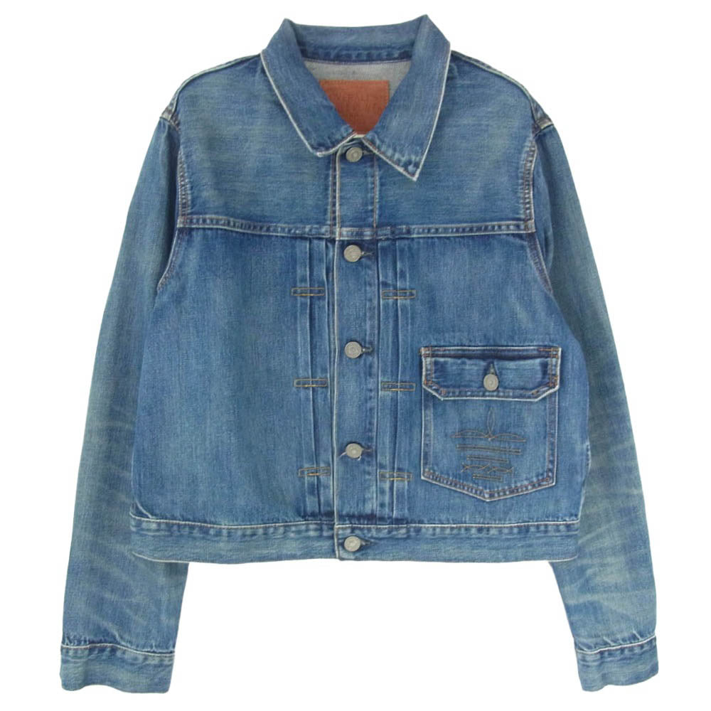 RRL ダブルアールエル 25SS 282880121001 加工 クロップド デニム ジャケット インディゴブルー系 4【極上美品】【中古】