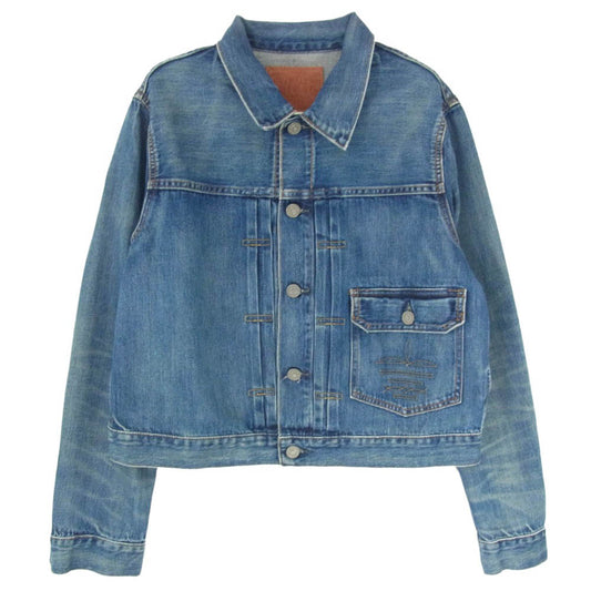 RRL ダブルアールエル 25SS 282880121001 加工 クロップド デニム ジャケット インディゴブルー系 4【極上美品】【中古】
