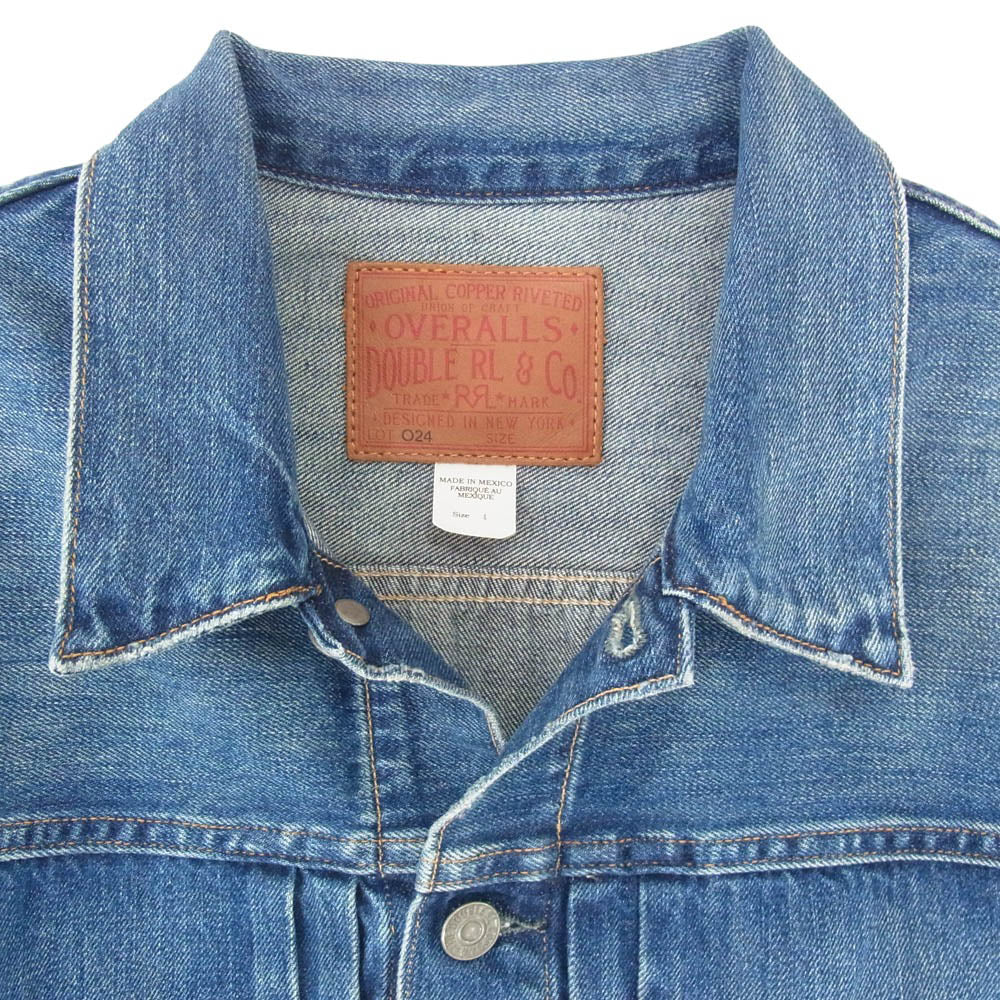 RRL ダブルアールエル 25SS 282880121001 加工 クロップド デニム ジャケット インディゴブルー系 4【極上美品】【中古】
