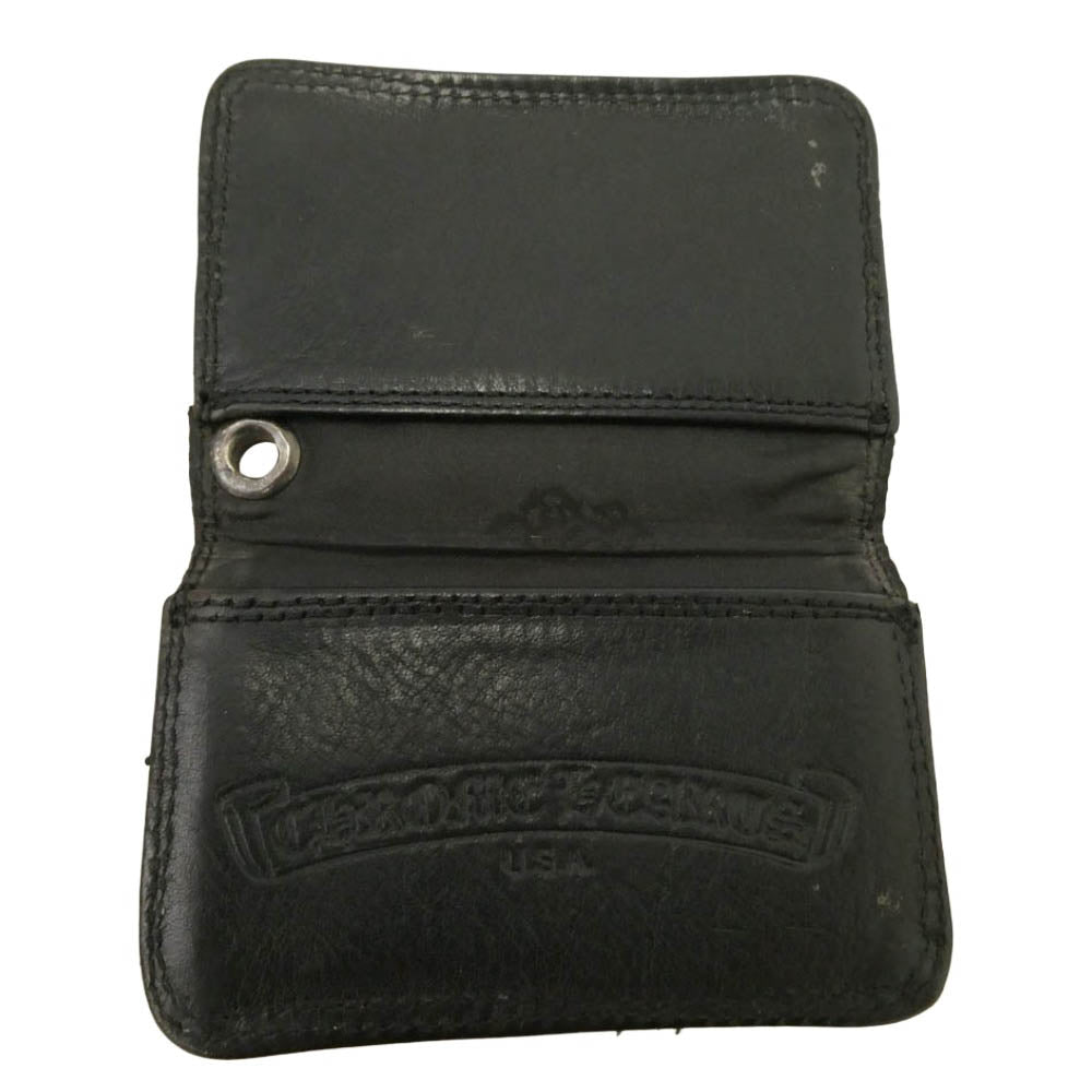 CHROME HEARTS クロムハーツ（原本無） ナイロン レザー切替 カードケース ブラック系【中古】