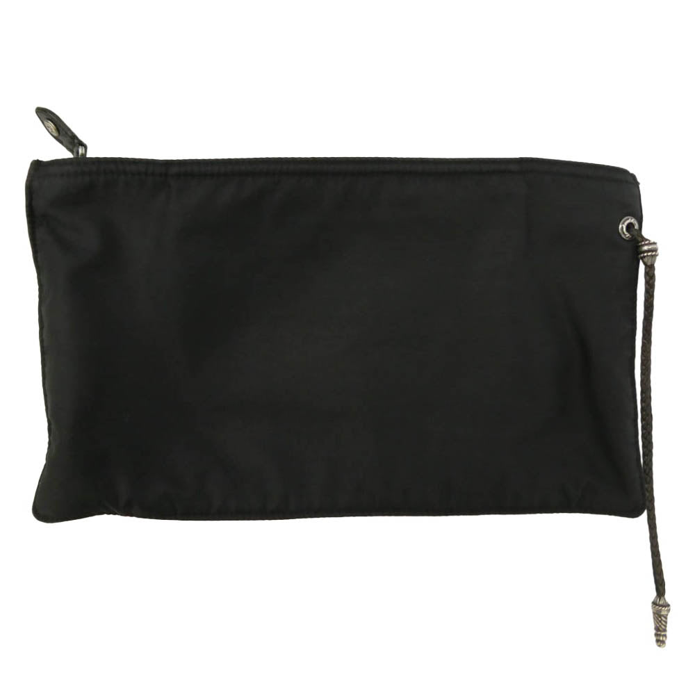 CHROME HEARTS クロムハーツ（原本無） レザーブレード付 ナイロン ポーチ クラッチバッグ【中古】