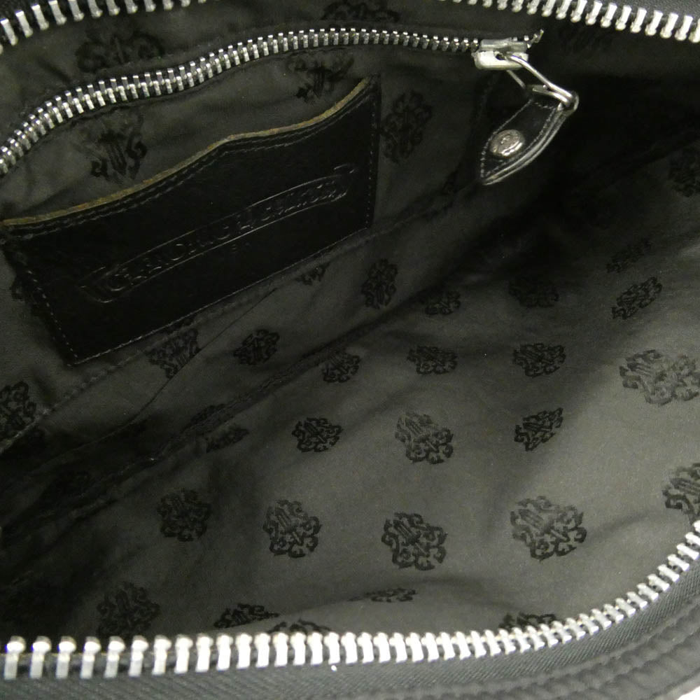 CHROME HEARTS クロムハーツ（原本無） レザーブレード付 ナイロン ポーチ クラッチバッグ【中古】