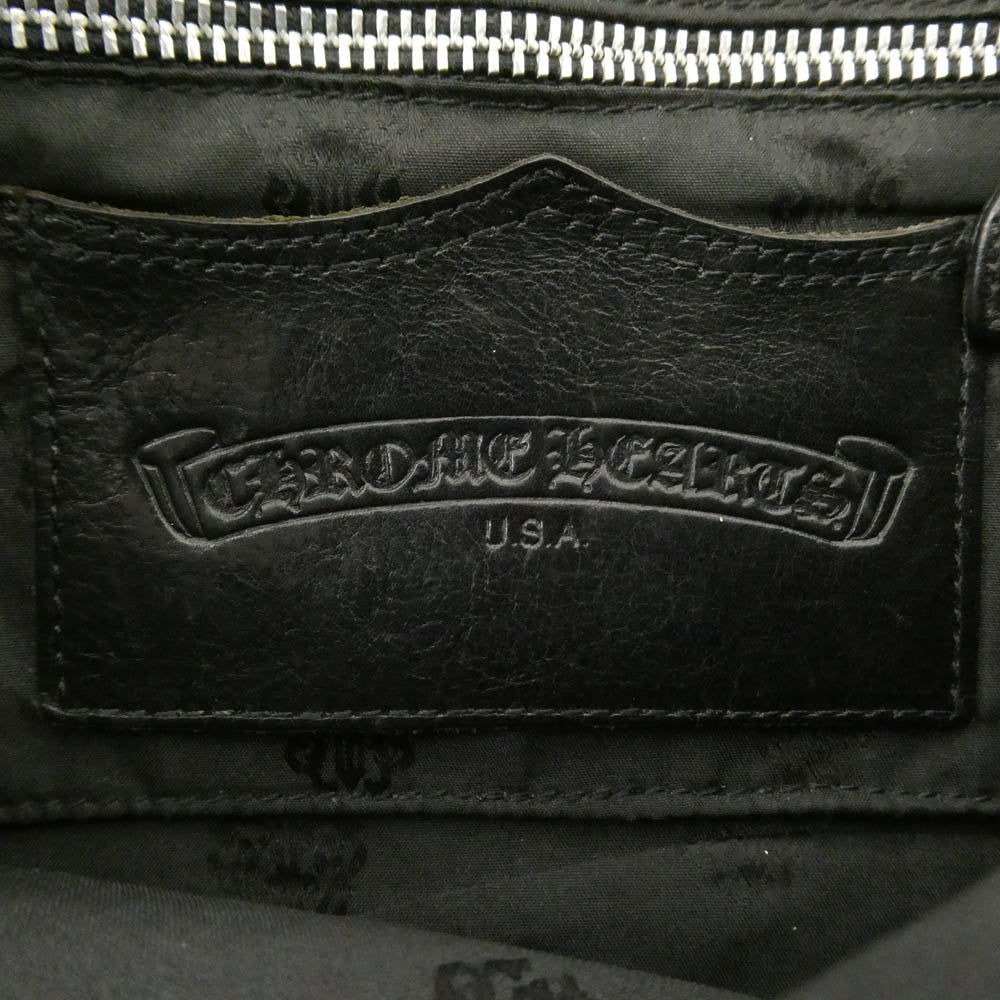 CHROME HEARTS クロムハーツ（原本無） レザーブレード付 ナイロン ポーチ クラッチバッグ【中古】