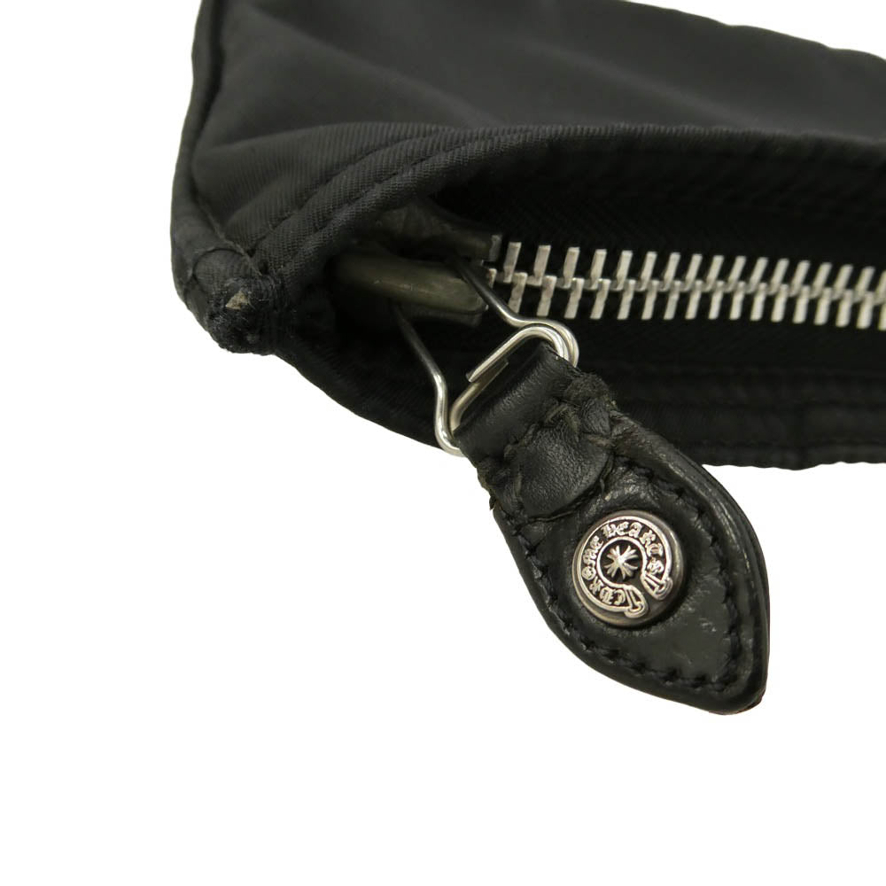 CHROME HEARTS クロムハーツ（原本無） レザーブレード付 ナイロン ポーチ クラッチバッグ【中古】