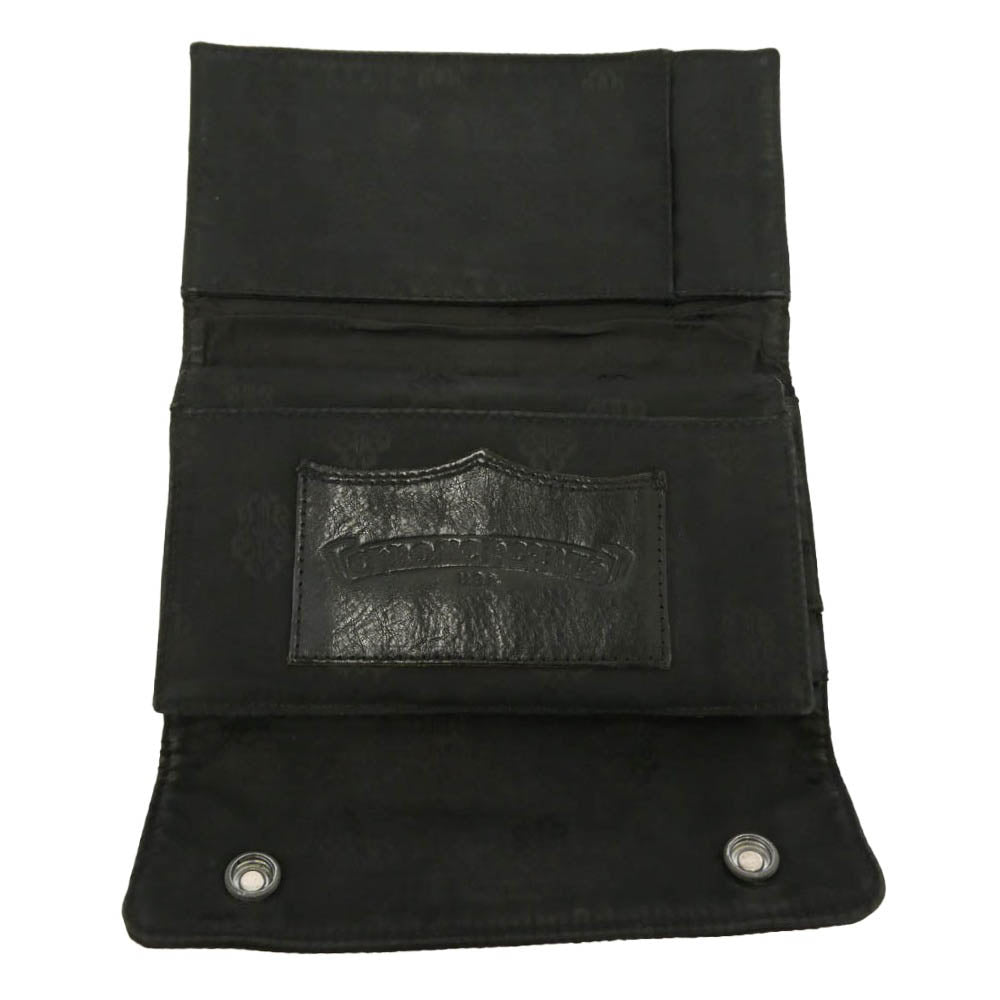 CHROME HEARTS クロムハーツ（原本無） WAVE ウェーブウォレット ホースシューボタン 総柄 ナイロンウォレット 財布 ブラック系【中古】