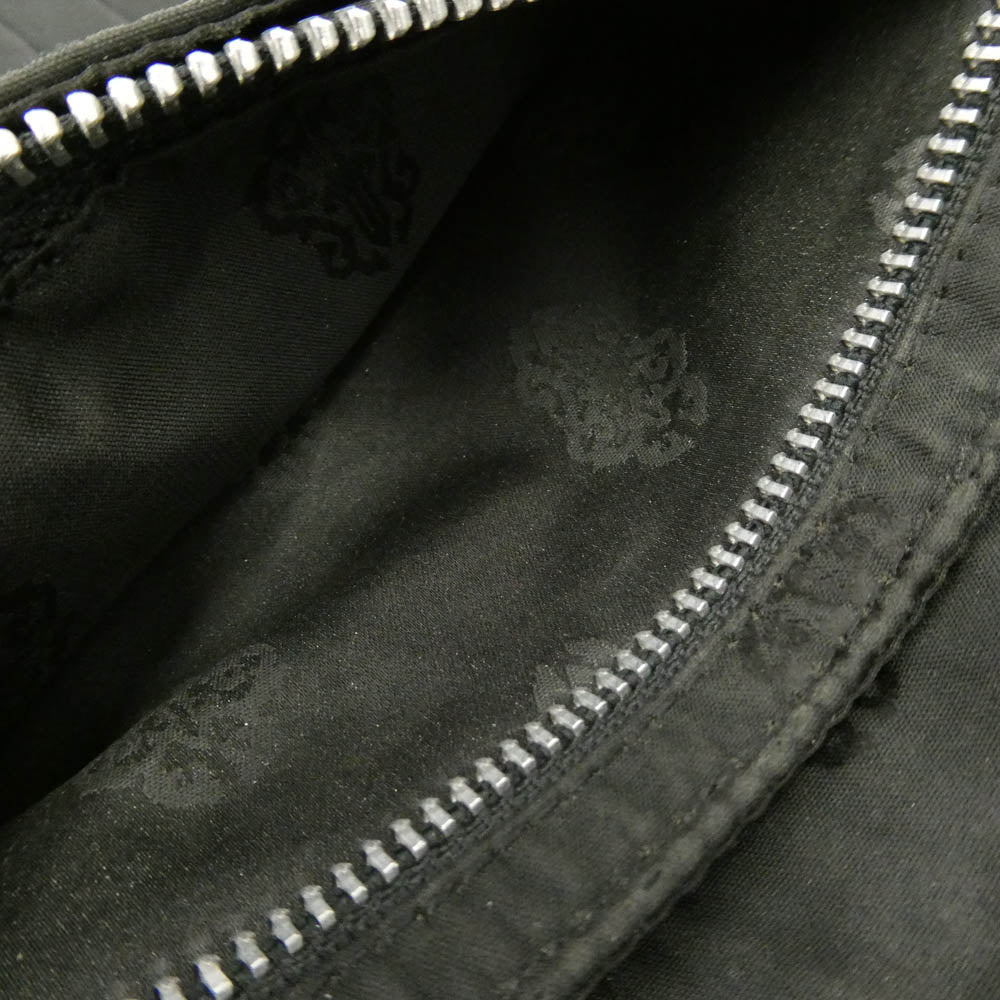 CHROME HEARTS クロムハーツ（原本無） WAVE ウェーブウォレット ホースシューボタン 総柄 ナイロンウォレット 財布 ブラック系【中古】