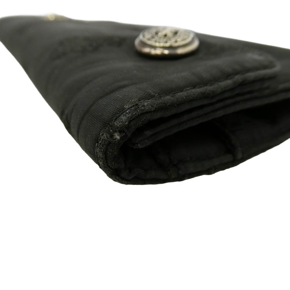 CHROME HEARTS クロムハーツ（原本無） WAVE ウェーブウォレット ホースシューボタン 総柄 ナイロンウォレット 財布 ブラック系【中古】