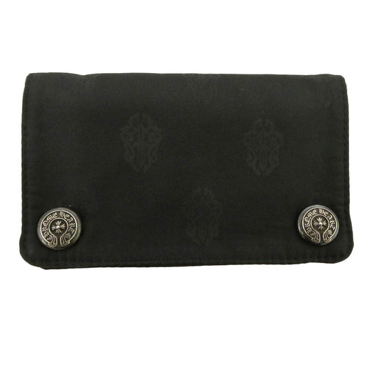 CHROME HEARTS クロムハーツ（原本無） 1ZIP 総柄 ナイロン ウォレット 二つ折り財布 ブラック系【中古】
