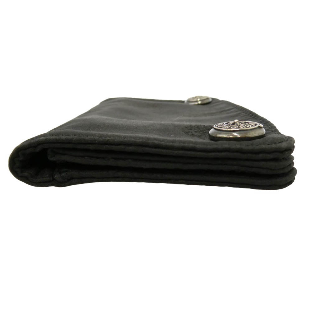 CHROME HEARTS クロムハーツ（原本無） 1ZIP 総柄 ナイロン ウォレット 二つ折り財布 ブラック系【中古】