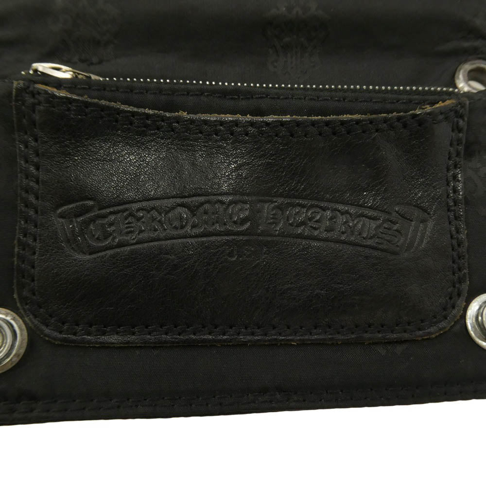 CHROME HEARTS クロムハーツ（原本無） 1ZIP 総柄 ナイロン ウォレット 二つ折り財布 ブラック系【中古】