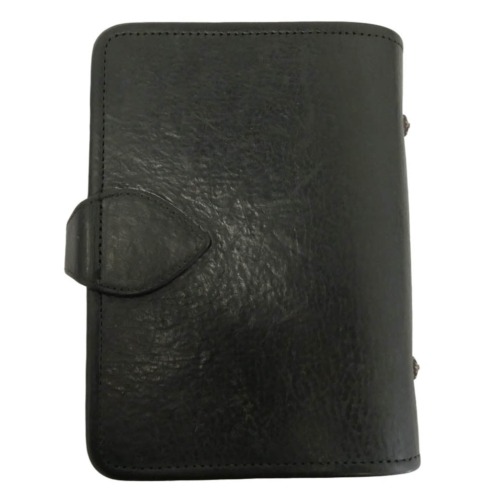 CHROME HEARTS クロムハーツ（原本無） AGENDA PLAIN アジェンダ クロスボールボタン レザー 手帳カバー ブラック系【中古】