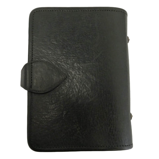 CHROME HEARTS クロムハーツ（原本無） AGENDA PLAIN アジェンダ クロスボールボタン レザー 手帳カバー ブラック系【中古】