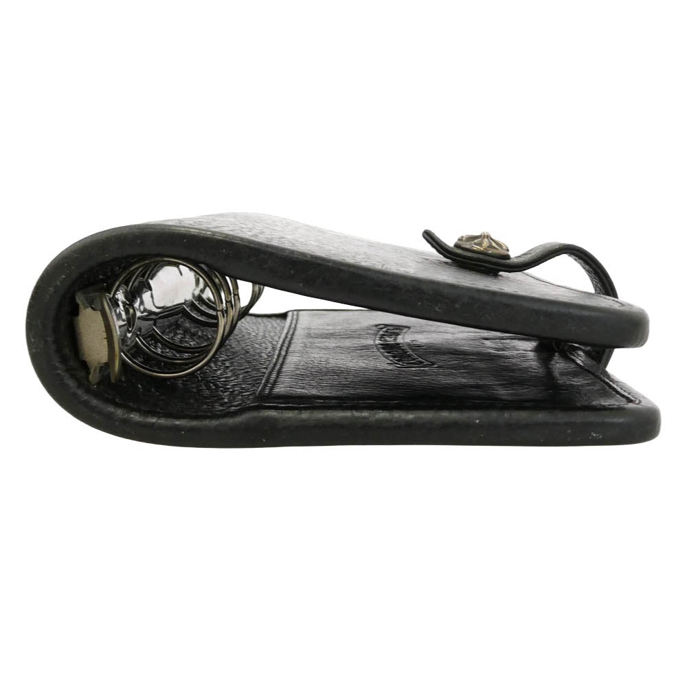 CHROME HEARTS クロムハーツ（原本無） AGENDA PLAIN アジェンダ クロスボールボタン レザー 手帳カバー ブラック系【中古】
