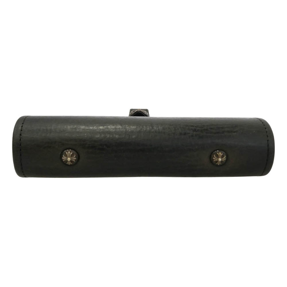 CHROME HEARTS クロムハーツ（原本無） AGENDA PLAIN アジェンダ クロスボールボタン レザー 手帳カバー ブラック系【中古】