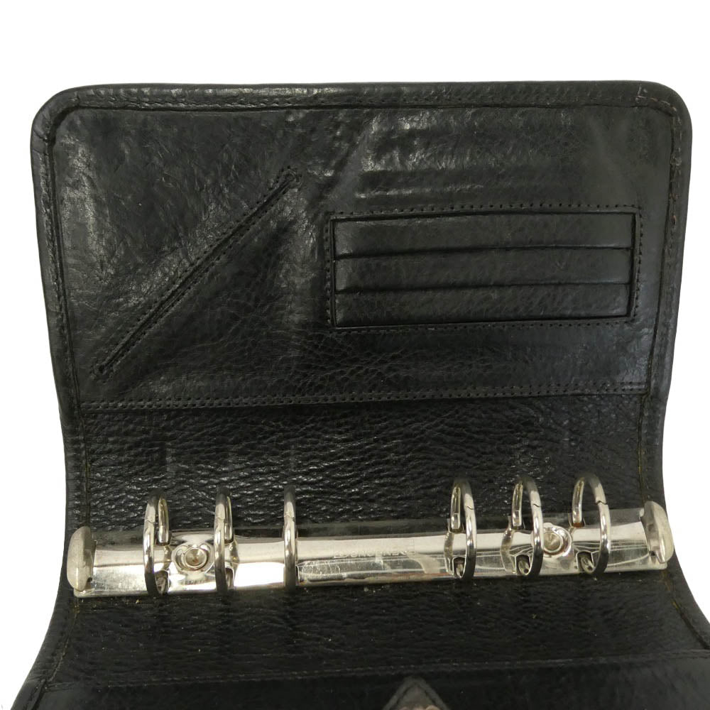 CHROME HEARTS クロムハーツ（原本無） AGENDA PLAIN アジェンダ クロスボールボタン レザー 手帳カバー ブラック系【中古】