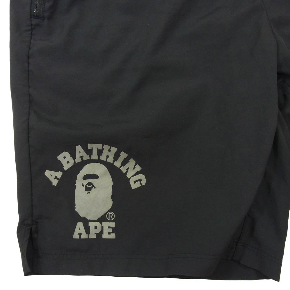A BATHING APE アベイシングエイプ 001GDC701028X ロゴ プリント ショーツ ショート ハーフ パンツ ブラック系 L【中古】