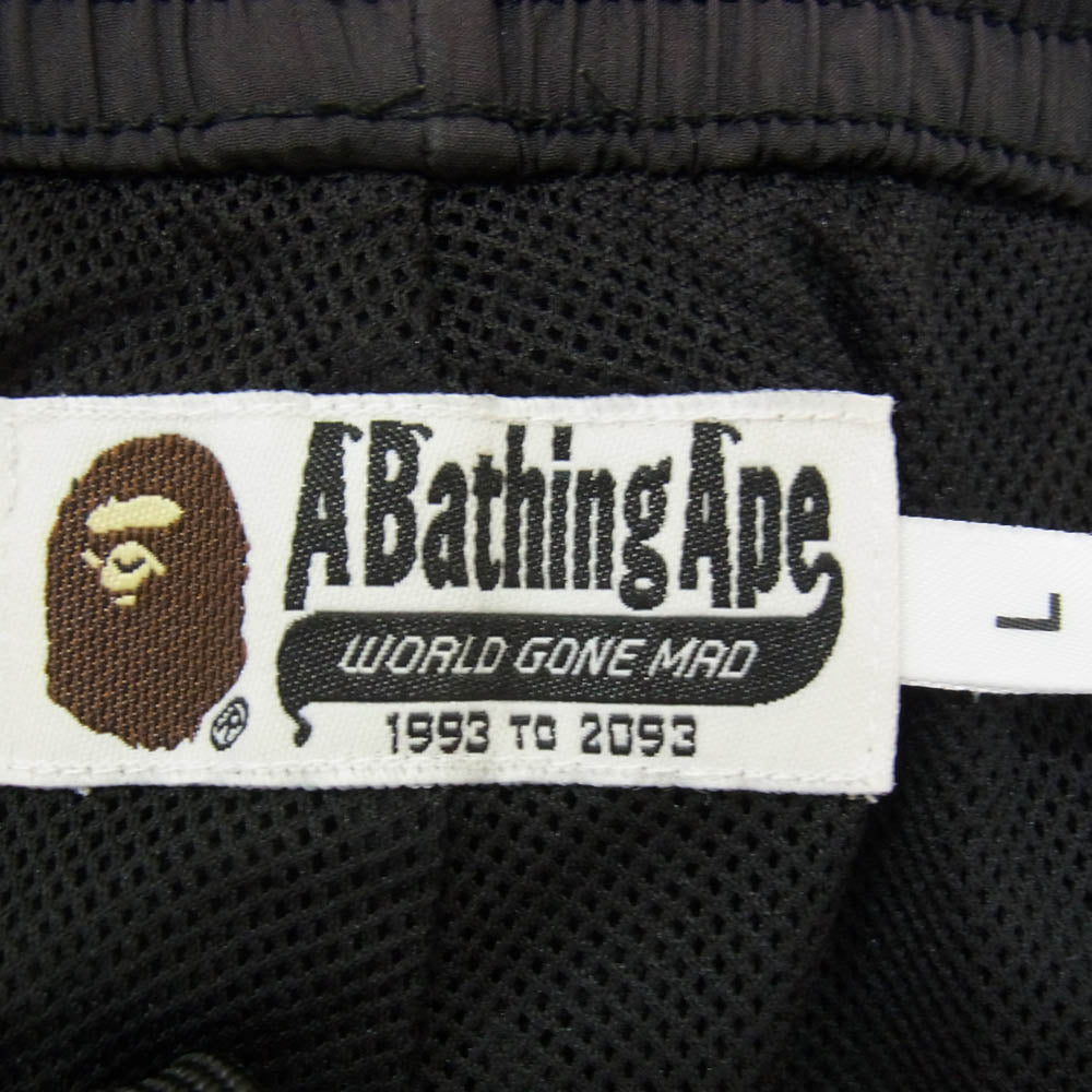 A BATHING APE アベイシングエイプ 001GDC701028X ロゴ プリント ショーツ ショート ハーフ パンツ ブラック系 L【中古】