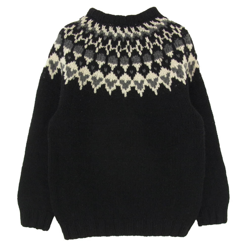 WACKO MARIA ワコマリア 16AW 16FW-WMK-KN12 NORDIC SWEATER ノルディック ウール ニット クルーネック セーター ブラック系 S【中古】