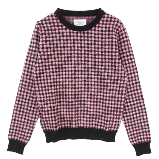 WACKO MARIA ワコマリア 14AW 14AW-KNT-16 ギンガムチェック モヘア ニット クルーネック セーター ピンク系 S【中古】