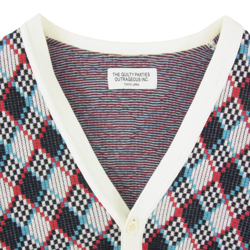 WACKO MARIA ワコマリア 14SS 14SS-KNT-33 マルチカラー コットンニット Vネック カーディガン マルチカラー系 S【中古】