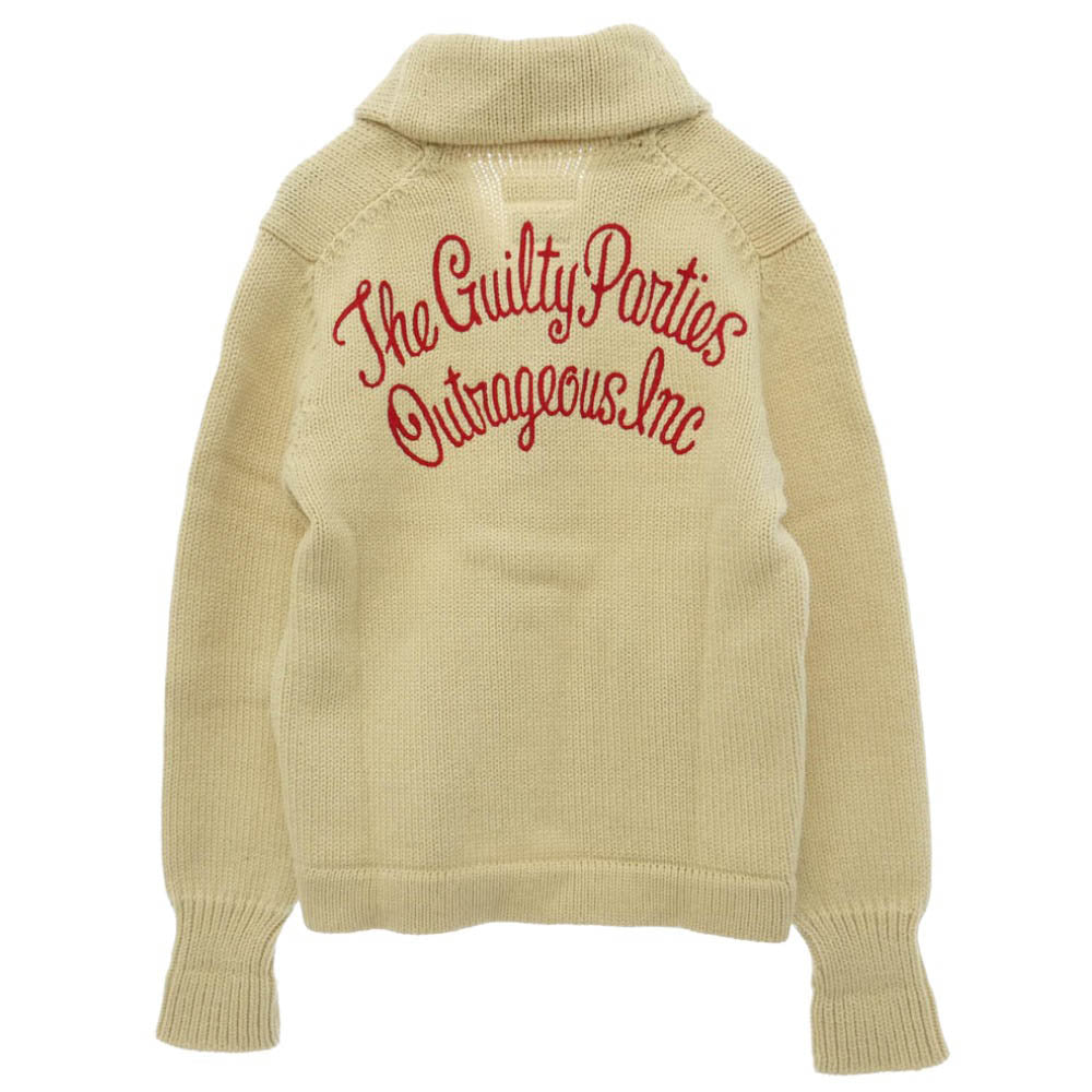 WACKO MARIA ワコマリア 13AW 13AW-KNT-26 ショールカラー ニット カーディガン オフホワイト系 S【中古】