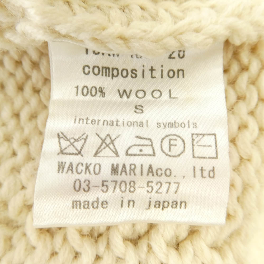 WACKO MARIA ワコマリア 13AW 13AW-KNT-26 ショールカラー ニット カーディガン オフホワイト系 S【中古】