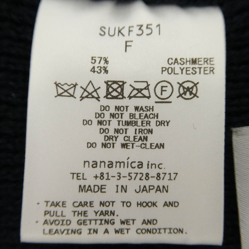 nanamica ナナミカ SUKF351 KODENSHI Cashmere Neck Gaiter 光電子 カシミヤ ネックウォーマー ネイビー系【美品】【中古】