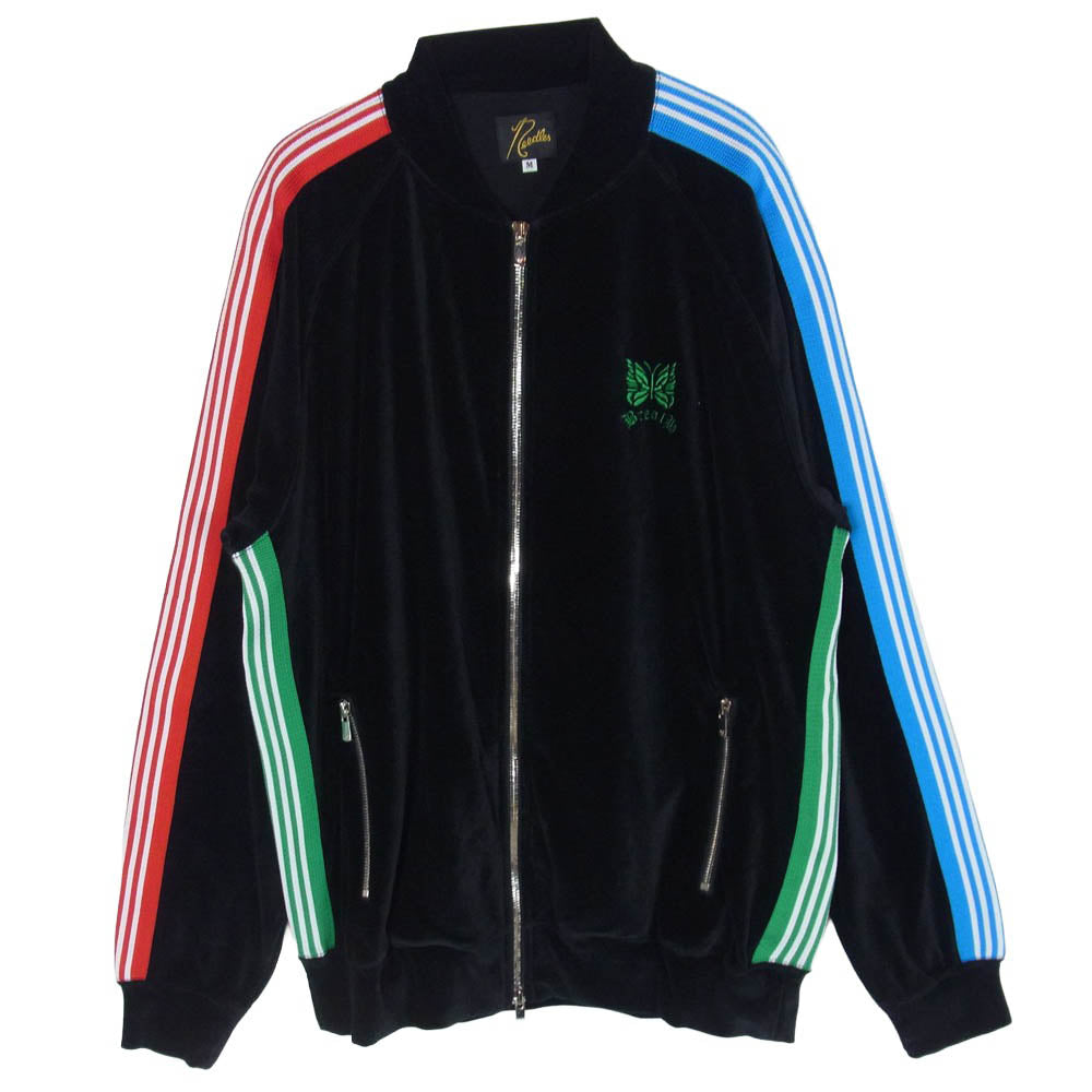 Needles ニードルス BLESS ブレス 25SS QV1584 × BREATH Rib Collar Track Jacket C PE Velour リブ カラートラック ジャケット ベロア ブラック系 M【中古】