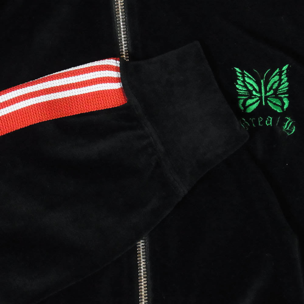 Needles ニードルス BLESS ブレス 25SS QV1584 × BREATH Rib Collar Track Jacket C PE Velour リブ カラートラック ジャケット ベロア ブラック系 M【中古】