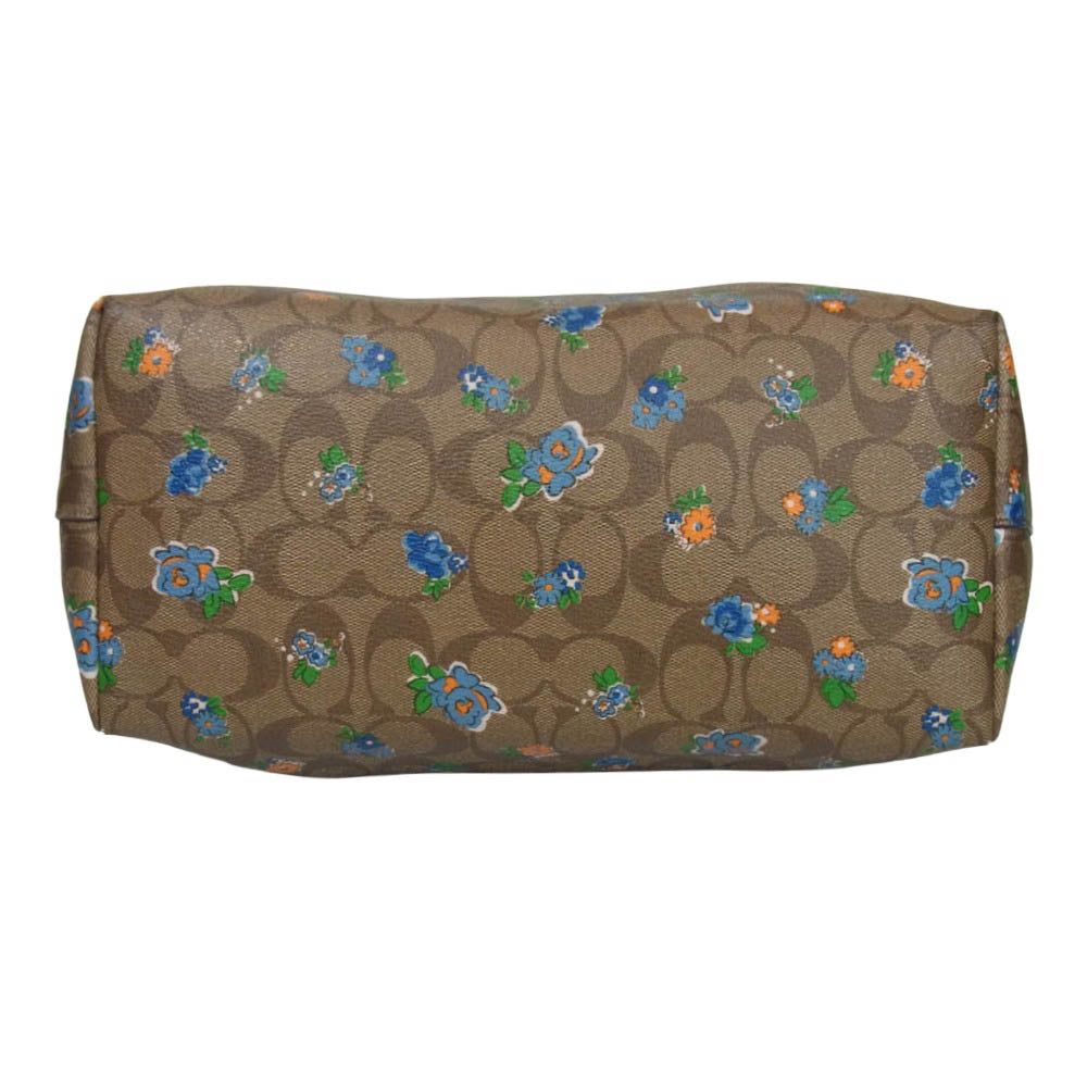 COACH コーチ F57888 シグネチャー フローラルプリント シティー ジップ トートバッグ ライトブラウン系【中古】