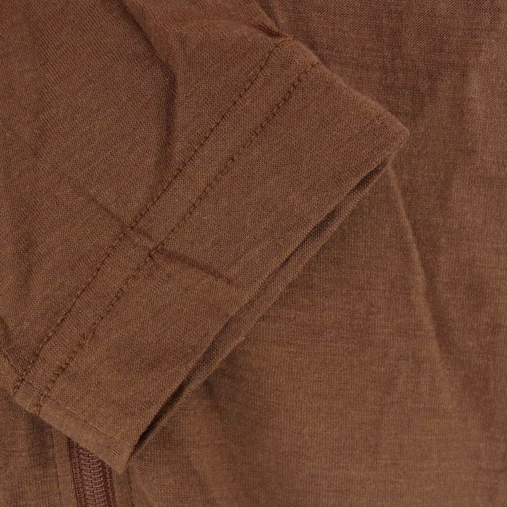 ヤマトミチ Merino Light Long Sleeve Zip ライトメリノ ロングスリーブ プルオーバー ハーフジップ シャツ ブラウン系 S【中古】