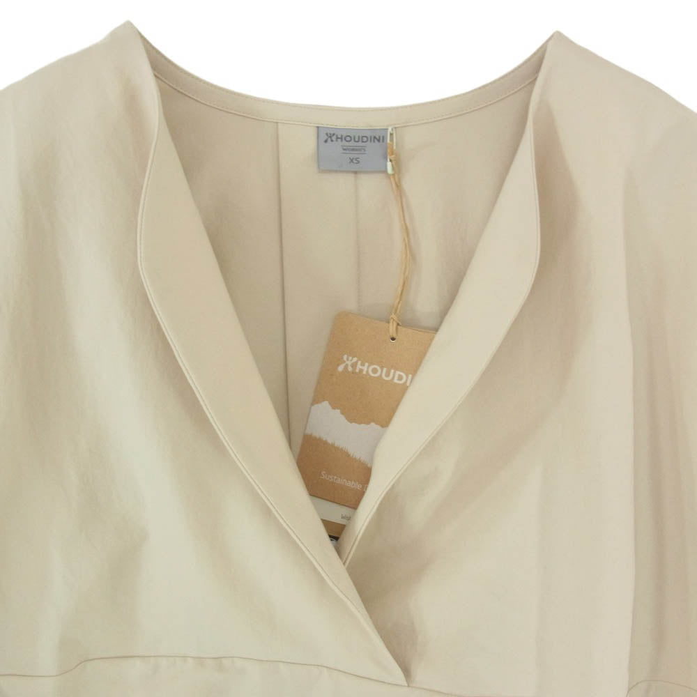 HOUDINI フーディニ 1387241911 W'S cosmo top ウィメンズ コスモ トップ 半袖 Tシャツ スキッパーシャツ ベージュ系 XS【中古】