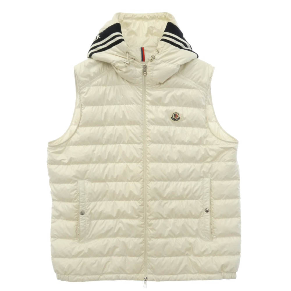 MONCLER モンクレール 24SS J10911A00057 595ZJ CLAI GILET クライ ジレ フーデッド ダウン ベスト ホワイト系 6【中古】