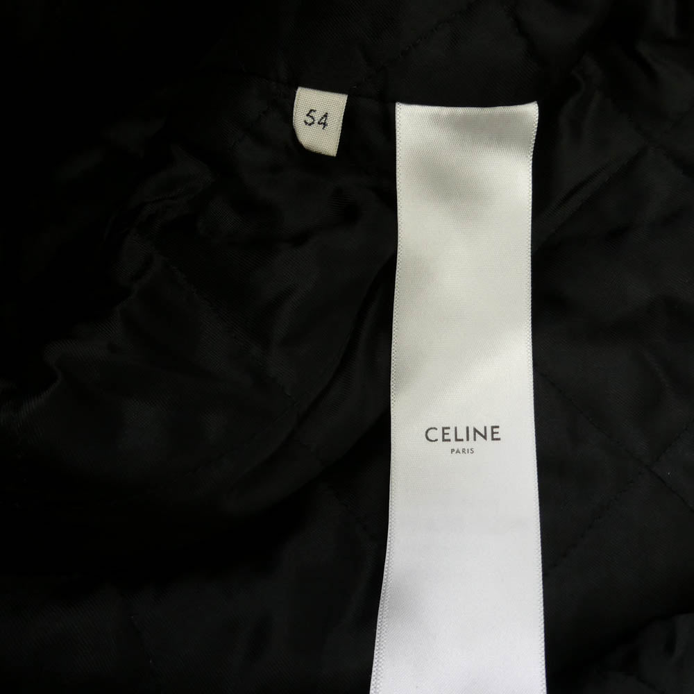 CELINE セリーヌ 2W68A0000.27NG ブロック チェック 中綿 CPO フーデッド シャツ ジャケット ブラック系 レッド系 54【中古】