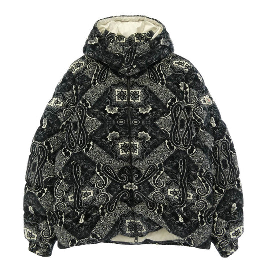 MONCLER モンクレール 23AW I20911A00022 596X4 GARTEMPE GIUBBOTTO ガルテンプ ペイズリー 総柄 ベルベット ダウン ジャケット ブラック系 6【中古】