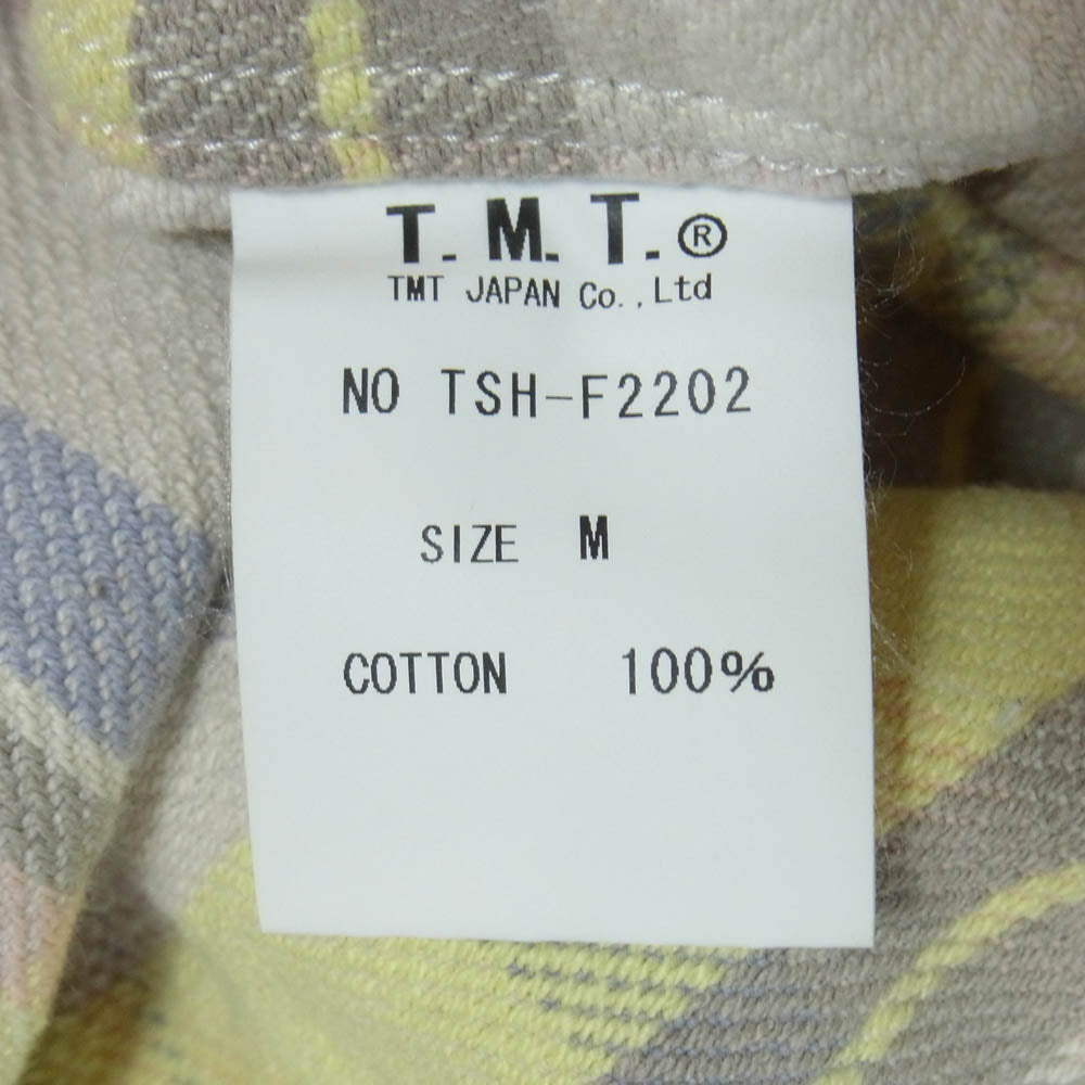 TMT ティーエムティー TSH-F2202 コットン チェック ネル 長袖 シャツ イエロー系 M【中古】