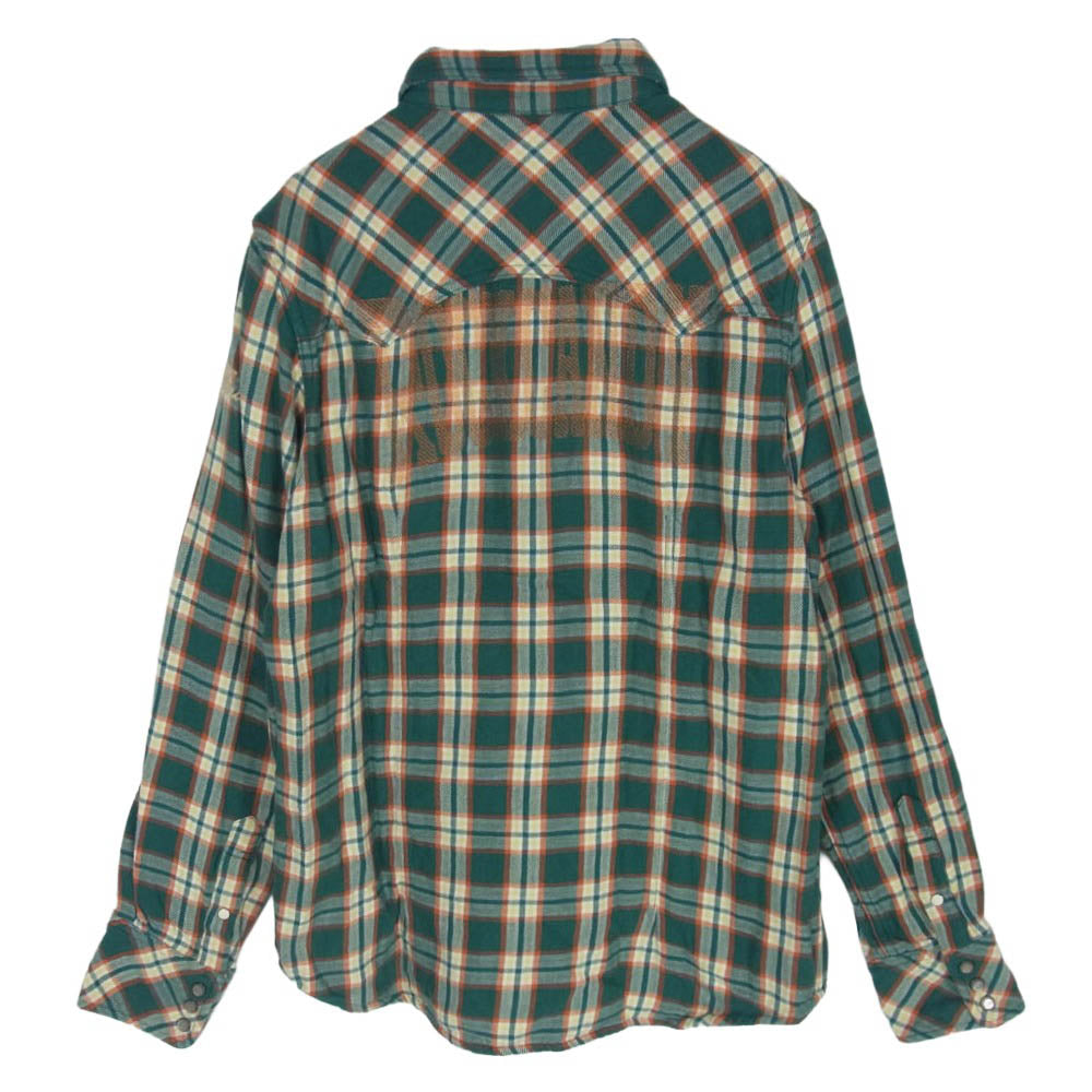 TMT ティーエムティー TSH-F16SP04 ORIGINAL DOUBLE GAUZE CHECK WESTERN SHIRTS ダブルガーゼ チェック ウエスタン 長袖 シャツ グリーン系 M【中古】
