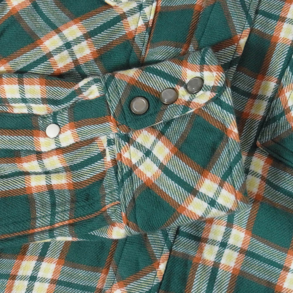 TMT ティーエムティー TSH-F16SP04 ORIGINAL DOUBLE GAUZE CHECK WESTERN SHIRTS ダブルガーゼ チェック ウエスタン 長袖 シャツ グリーン系 M【中古】