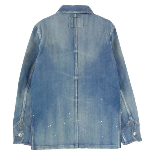 TMT ティーエムティー 18AW TJK-F1808 BRUSHED BACK DENIM VINTAGE FINISH COVERALL ヴィンテージ加工 コンチョボタン デニム カバーオール ジャケット インディゴブルー系 S【極上美品】【中古】