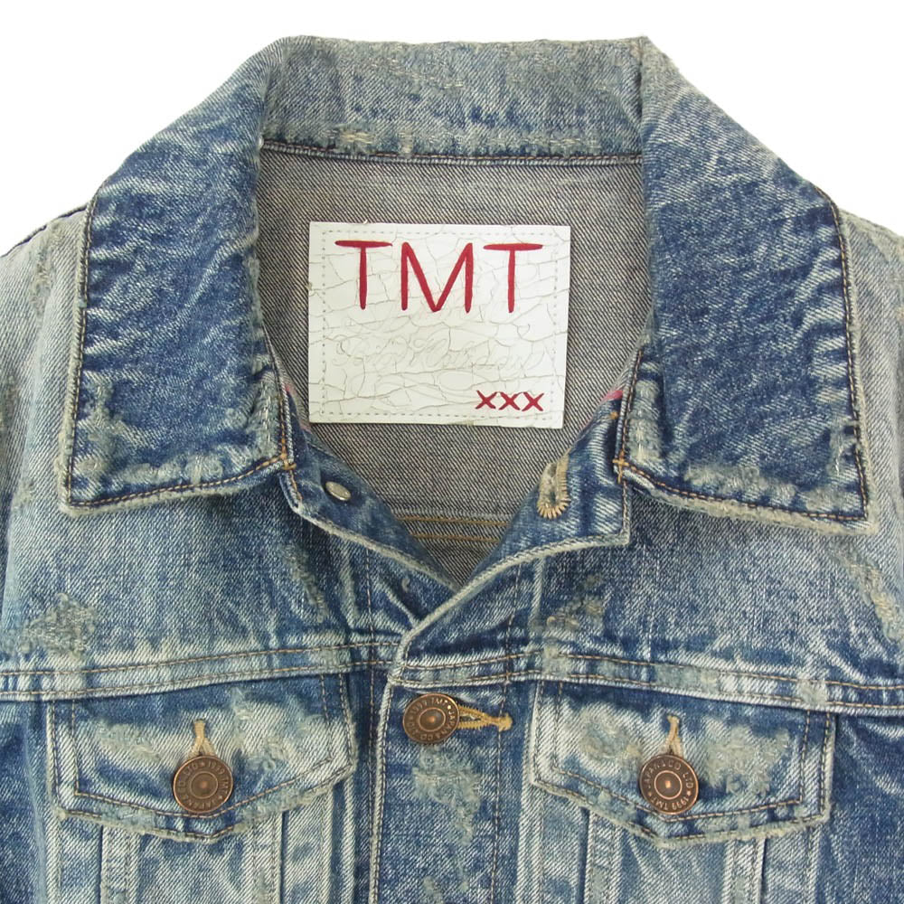 TMT ティーエムティー 17AW TJK-F1702 DENIM JACKET クラッシュ加工 デニム ジャケット インディゴブルー系 M【極上美品】【中古】