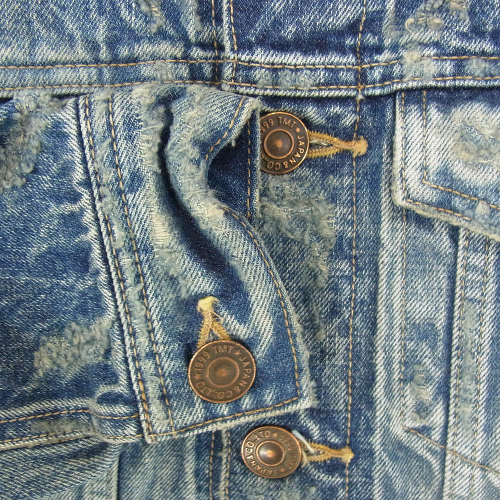 TMT ティーエムティー 17AW TJK-F1702 DENIM JACKET クラッシュ加工 デニム ジャケット インディゴブルー系 M【極上美品】【中古】