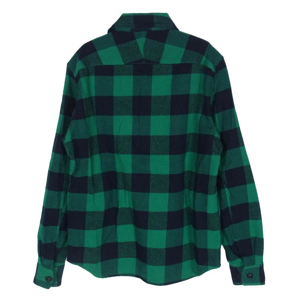 TMT ティーエムティー 18AW TSH-F1803 BUFFALO CHECK SHIRTS バッファローチェック ウール混 長袖 シャツ グリーン系 S【極上美品】【中古】